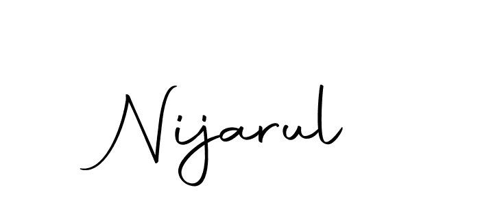 Design your own signature with our free online signature maker. With this signature software, you can create a handwritten (Autography-DOLnW) signature for name Nijarul. Nijarul signature style 10 images and pictures png