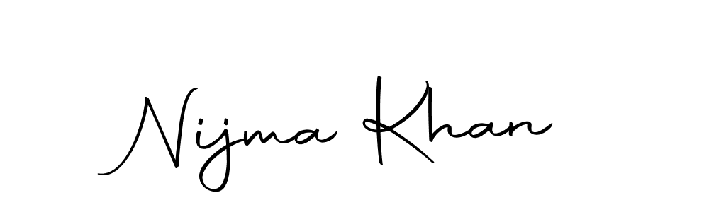 You should practise on your own different ways (Autography-DOLnW) to write your name (Nijma Khan) in signature. don't let someone else do it for you. Nijma Khan signature style 10 images and pictures png
