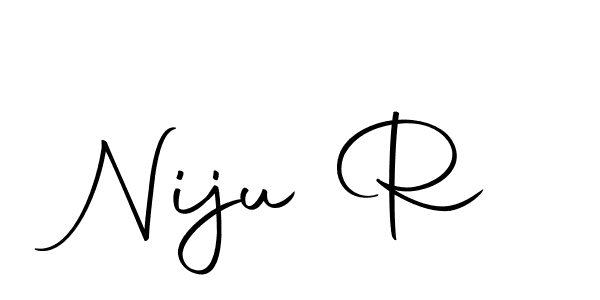 Make a beautiful signature design for name Niju R. Use this online signature maker to create a handwritten signature for free. Niju R signature style 10 images and pictures png