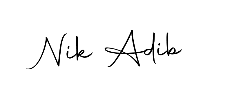 Nik Adib stylish signature style. Best Handwritten Sign (Autography-DOLnW) for my name. Handwritten Signature Collection Ideas for my name Nik Adib. Nik Adib signature style 10 images and pictures png