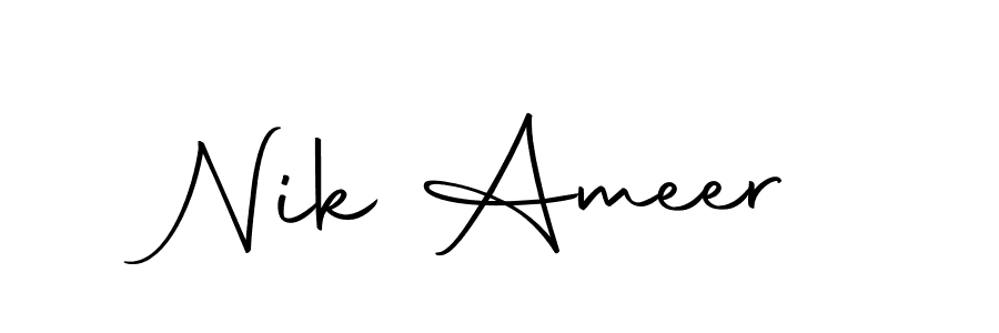 This is the best signature style for the Nik Ameer name. Also you like these signature font (Autography-DOLnW). Mix name signature. Nik Ameer signature style 10 images and pictures png