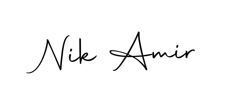 This is the best signature style for the Nik Amir name. Also you like these signature font (Autography-DOLnW). Mix name signature. Nik Amir signature style 10 images and pictures png