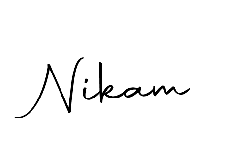Nikam stylish signature style. Best Handwritten Sign (Autography-DOLnW) for my name. Handwritten Signature Collection Ideas for my name Nikam. Nikam signature style 10 images and pictures png
