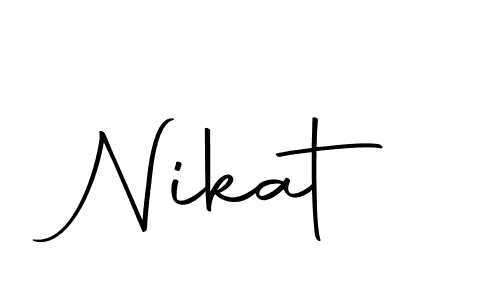Make a beautiful signature design for name Nikat. With this signature (Autography-DOLnW) style, you can create a handwritten signature for free. Nikat signature style 10 images and pictures png