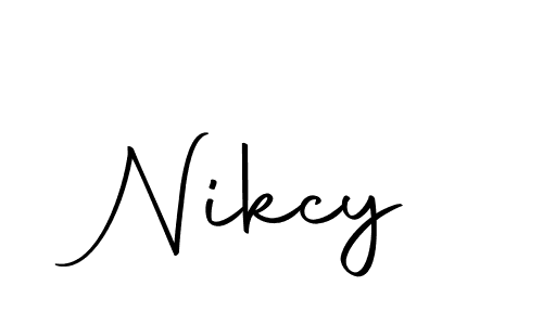 How to make Nikcy name signature. Use Autography-DOLnW style for creating short signs online. This is the latest handwritten sign. Nikcy signature style 10 images and pictures png