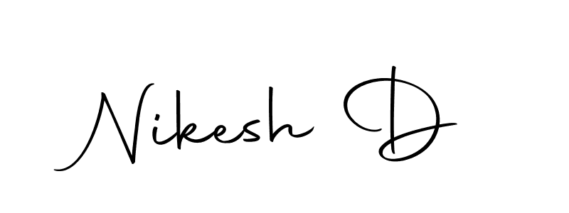 Design your own signature with our free online signature maker. With this signature software, you can create a handwritten (Autography-DOLnW) signature for name Nikesh D. Nikesh D signature style 10 images and pictures png
