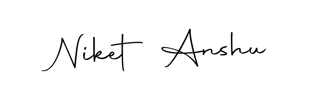 How to make Niket Anshu name signature. Use Autography-DOLnW style for creating short signs online. This is the latest handwritten sign. Niket Anshu signature style 10 images and pictures png