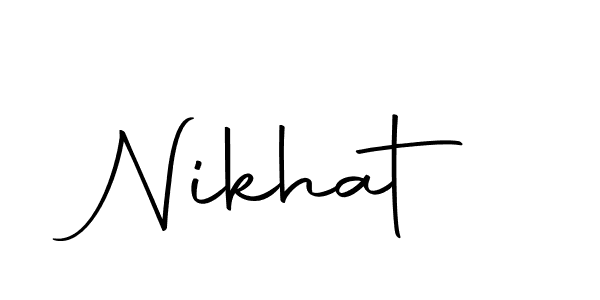 Design your own signature with our free online signature maker. With this signature software, you can create a handwritten (Autography-DOLnW) signature for name Nikhat. Nikhat signature style 10 images and pictures png