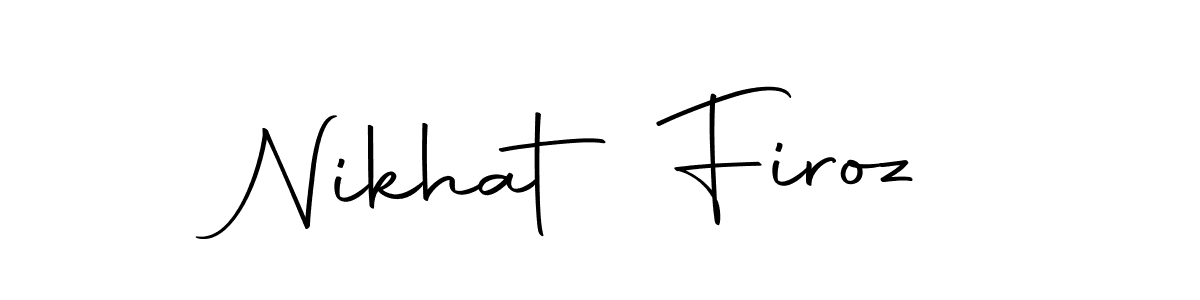 Nikhat Firoz stylish signature style. Best Handwritten Sign (Autography-DOLnW) for my name. Handwritten Signature Collection Ideas for my name Nikhat Firoz. Nikhat Firoz signature style 10 images and pictures png