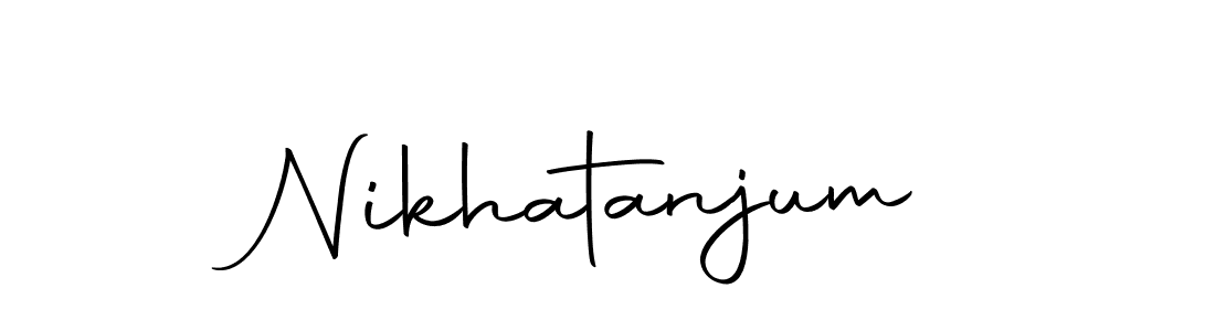Nikhatanjum stylish signature style. Best Handwritten Sign (Autography-DOLnW) for my name. Handwritten Signature Collection Ideas for my name Nikhatanjum. Nikhatanjum signature style 10 images and pictures png