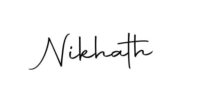 Make a beautiful signature design for name Nikhath. Use this online signature maker to create a handwritten signature for free. Nikhath signature style 10 images and pictures png