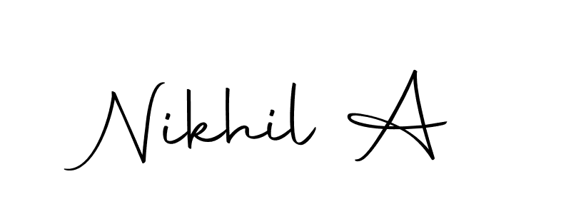 You should practise on your own different ways (Autography-DOLnW) to write your name (Nikhil A) in signature. don't let someone else do it for you. Nikhil A signature style 10 images and pictures png