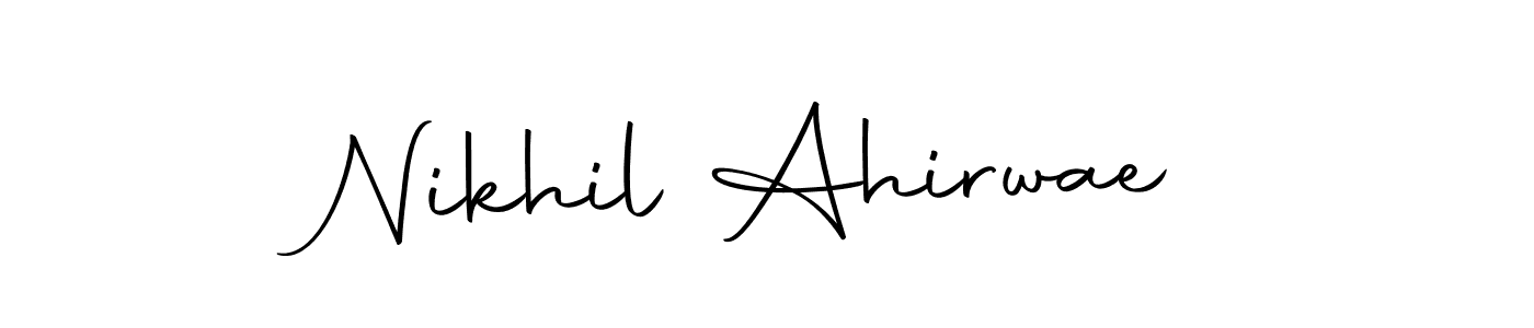 This is the best signature style for the Nikhil Ahirwae name. Also you like these signature font (Autography-DOLnW). Mix name signature. Nikhil Ahirwae signature style 10 images and pictures png