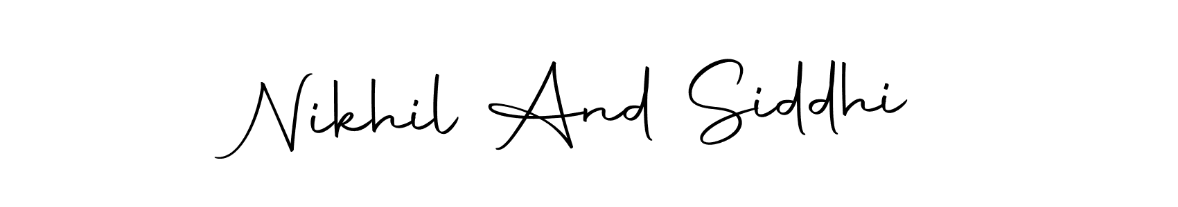 Create a beautiful signature design for name Nikhil And Siddhi. With this signature (Autography-DOLnW) fonts, you can make a handwritten signature for free. Nikhil And Siddhi signature style 10 images and pictures png