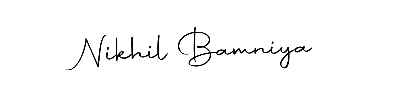 Nikhil Bamniya stylish signature style. Best Handwritten Sign (Autography-DOLnW) for my name. Handwritten Signature Collection Ideas for my name Nikhil Bamniya. Nikhil Bamniya signature style 10 images and pictures png