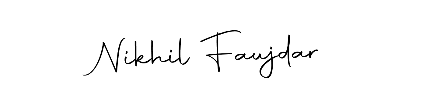 Nikhil Faujdar stylish signature style. Best Handwritten Sign (Autography-DOLnW) for my name. Handwritten Signature Collection Ideas for my name Nikhil Faujdar. Nikhil Faujdar signature style 10 images and pictures png