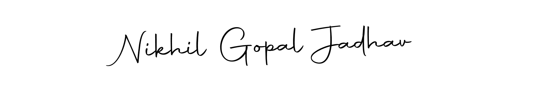 Design your own signature with our free online signature maker. With this signature software, you can create a handwritten (Autography-DOLnW) signature for name Nikhil Gopal Jadhav. Nikhil Gopal Jadhav signature style 10 images and pictures png