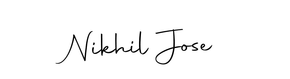 How to make Nikhil Jose name signature. Use Autography-DOLnW style for creating short signs online. This is the latest handwritten sign. Nikhil Jose signature style 10 images and pictures png