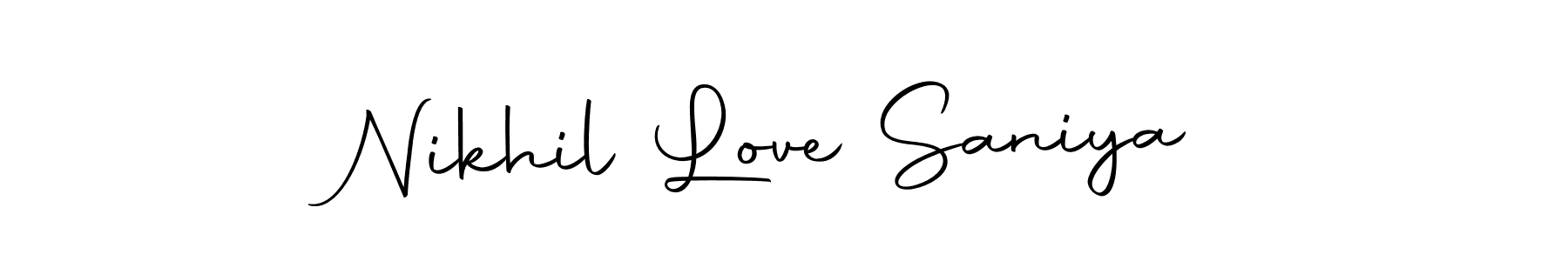 This is the best signature style for the Nikhil Love Saniya name. Also you like these signature font (Autography-DOLnW). Mix name signature. Nikhil Love Saniya signature style 10 images and pictures png