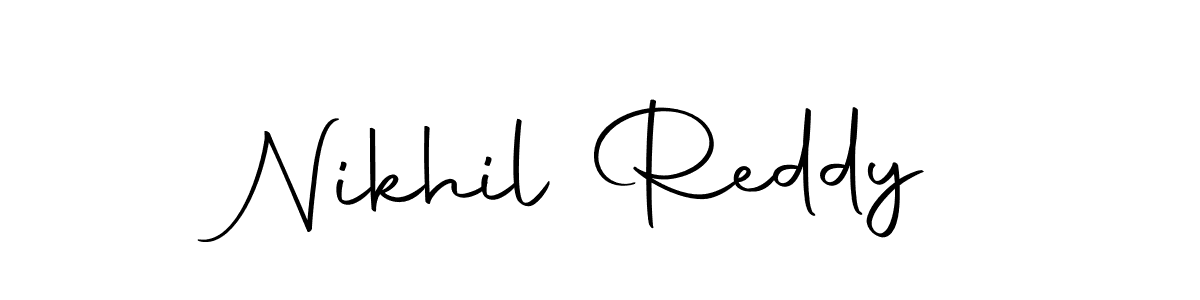 How to make Nikhil Reddy name signature. Use Autography-DOLnW style for creating short signs online. This is the latest handwritten sign. Nikhil Reddy signature style 10 images and pictures png