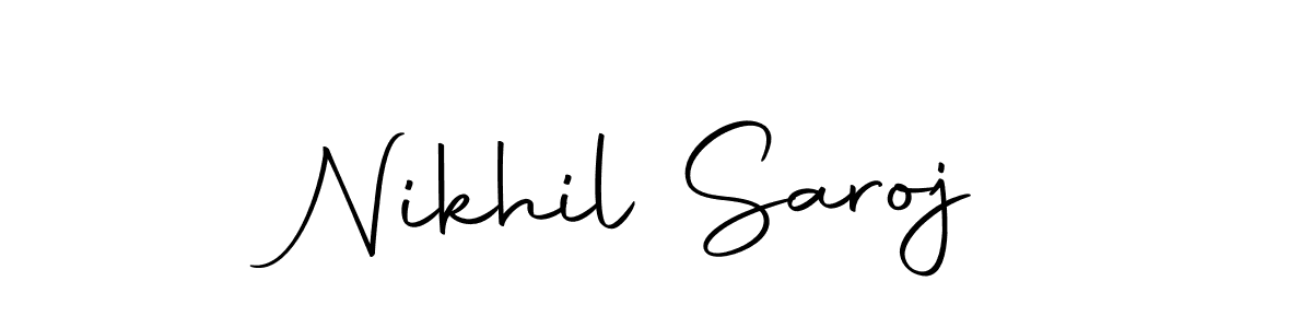 How to make Nikhil Saroj name signature. Use Autography-DOLnW style for creating short signs online. This is the latest handwritten sign. Nikhil Saroj signature style 10 images and pictures png