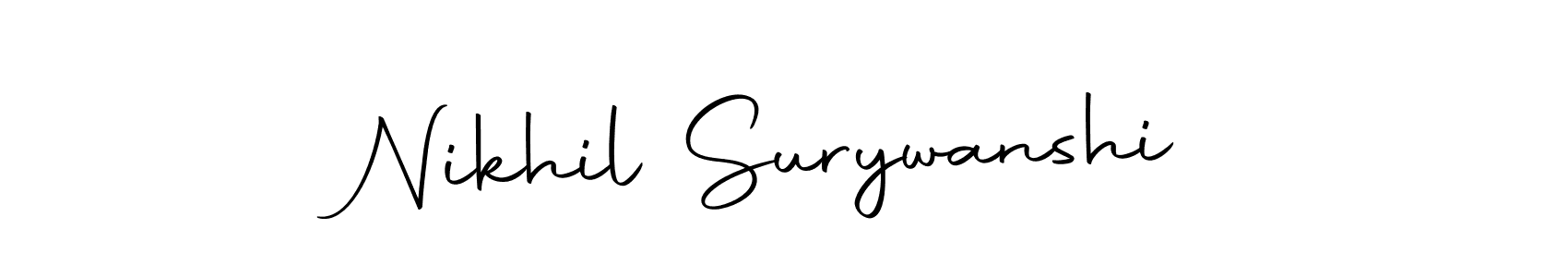 How to make Nikhil Surywanshi name signature. Use Autography-DOLnW style for creating short signs online. This is the latest handwritten sign. Nikhil Surywanshi signature style 10 images and pictures png