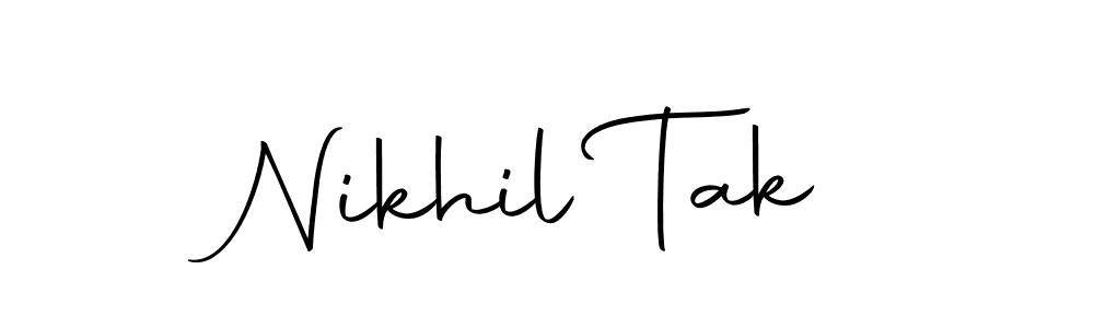 You should practise on your own different ways (Autography-DOLnW) to write your name (Nikhil Tak) in signature. don't let someone else do it for you. Nikhil Tak signature style 10 images and pictures png