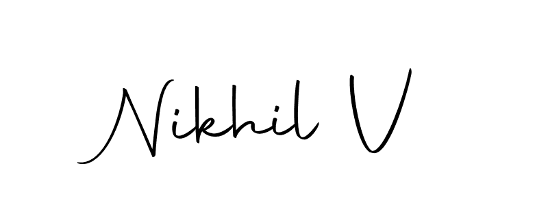 Also we have Nikhil V name is the best signature style. Create professional handwritten signature collection using Autography-DOLnW autograph style. Nikhil V signature style 10 images and pictures png