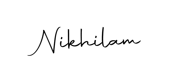 Make a beautiful signature design for name Nikhilam. With this signature (Autography-DOLnW) style, you can create a handwritten signature for free. Nikhilam signature style 10 images and pictures png