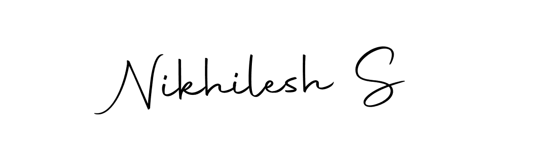 How to make Nikhilesh S name signature. Use Autography-DOLnW style for creating short signs online. This is the latest handwritten sign. Nikhilesh S signature style 10 images and pictures png