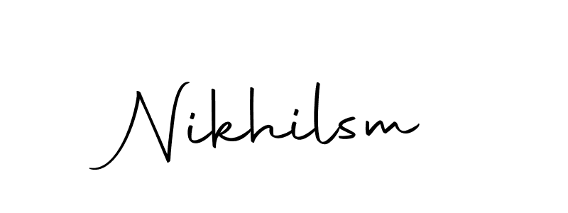 Nikhilsm stylish signature style. Best Handwritten Sign (Autography-DOLnW) for my name. Handwritten Signature Collection Ideas for my name Nikhilsm. Nikhilsm signature style 10 images and pictures png