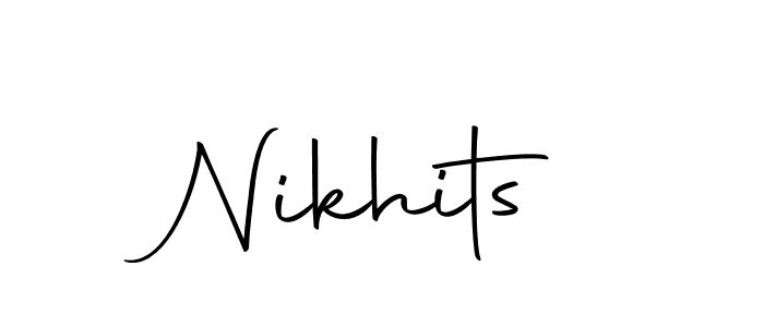 How to make Nikhits name signature. Use Autography-DOLnW style for creating short signs online. This is the latest handwritten sign. Nikhits signature style 10 images and pictures png