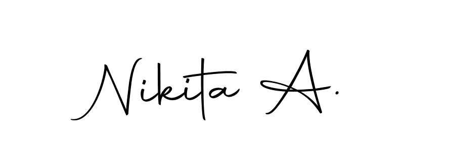 This is the best signature style for the Nikita A. name. Also you like these signature font (Autography-DOLnW). Mix name signature. Nikita A. signature style 10 images and pictures png