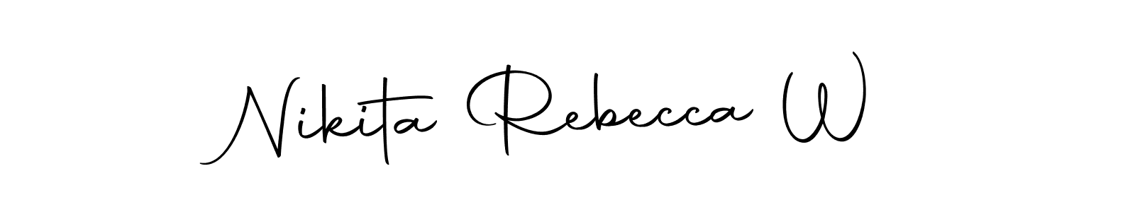 Nikita Rebecca W stylish signature style. Best Handwritten Sign (Autography-DOLnW) for my name. Handwritten Signature Collection Ideas for my name Nikita Rebecca W. Nikita Rebecca W signature style 10 images and pictures png