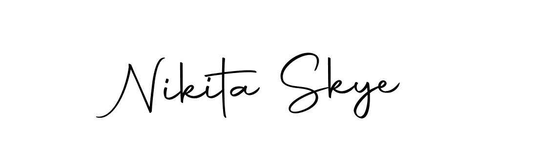 How to make Nikita Skye name signature. Use Autography-DOLnW style for creating short signs online. This is the latest handwritten sign. Nikita Skye signature style 10 images and pictures png
