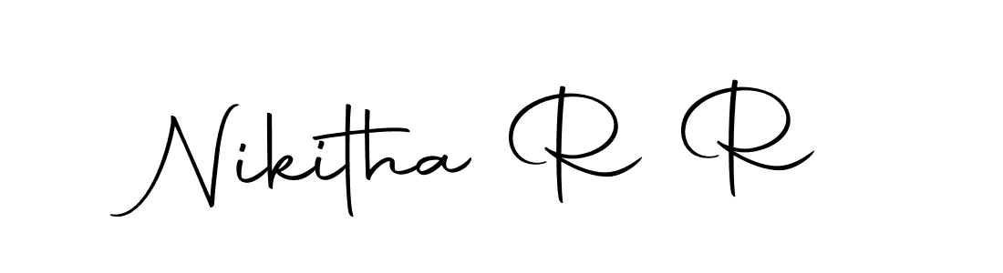 Use a signature maker to create a handwritten signature online. With this signature software, you can design (Autography-DOLnW) your own signature for name Nikitha R R. Nikitha R R signature style 10 images and pictures png