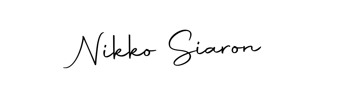 How to make Nikko Siaron name signature. Use Autography-DOLnW style for creating short signs online. This is the latest handwritten sign. Nikko Siaron signature style 10 images and pictures png