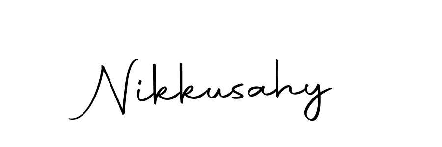 How to make Nikkusahy name signature. Use Autography-DOLnW style for creating short signs online. This is the latest handwritten sign. Nikkusahy signature style 10 images and pictures png