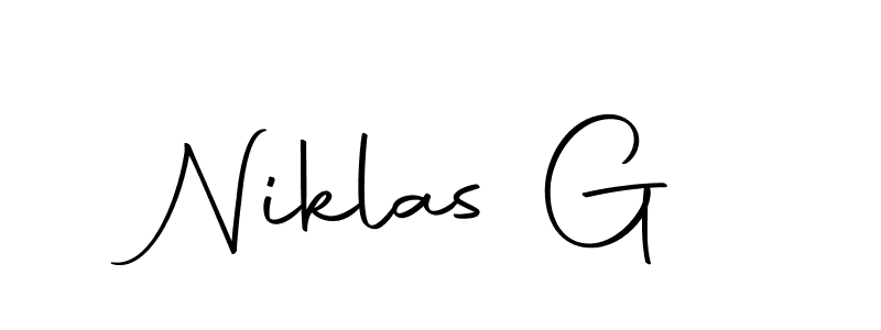 The best way (Autography-DOLnW) to make a short signature is to pick only two or three words in your name. The name Niklas G include a total of six letters. For converting this name. Niklas G signature style 10 images and pictures png