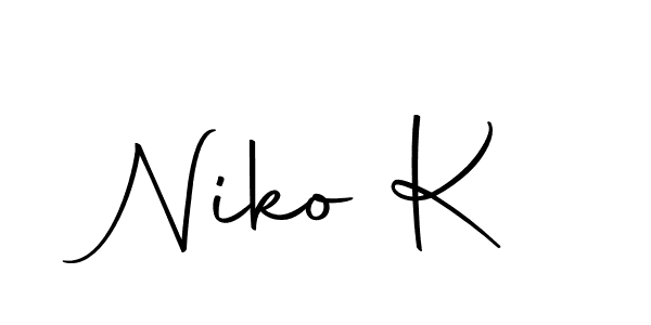 How to make Niko K name signature. Use Autography-DOLnW style for creating short signs online. This is the latest handwritten sign. Niko K signature style 10 images and pictures png