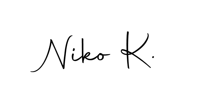 This is the best signature style for the Niko K. name. Also you like these signature font (Autography-DOLnW). Mix name signature. Niko K. signature style 10 images and pictures png