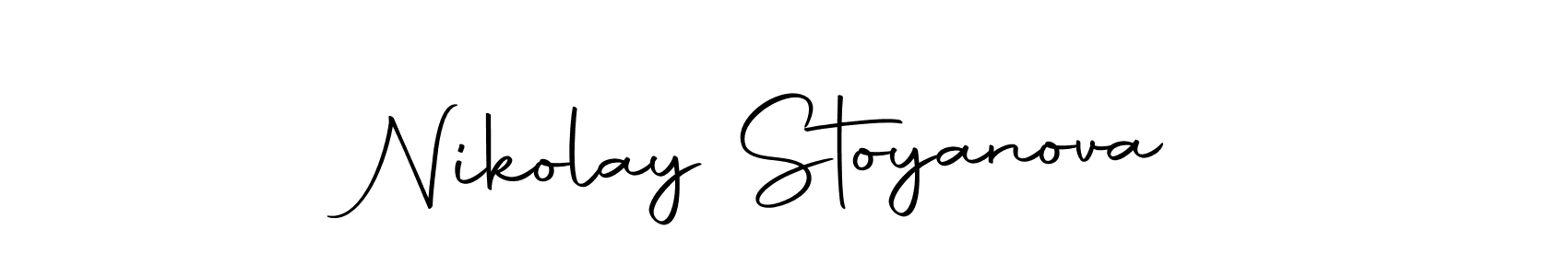 How to make Nikolay Stoyanova name signature. Use Autography-DOLnW style for creating short signs online. This is the latest handwritten sign. Nikolay Stoyanova signature style 10 images and pictures png