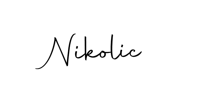 How to make Nikolic name signature. Use Autography-DOLnW style for creating short signs online. This is the latest handwritten sign. Nikolic signature style 10 images and pictures png