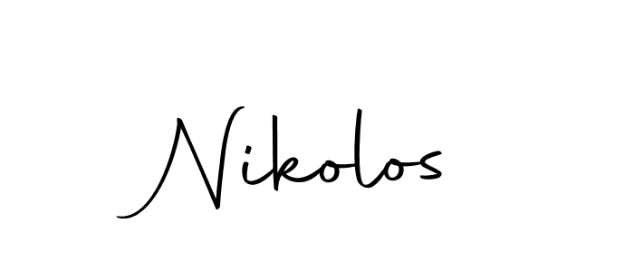 Nikolos stylish signature style. Best Handwritten Sign (Autography-DOLnW) for my name. Handwritten Signature Collection Ideas for my name Nikolos. Nikolos signature style 10 images and pictures png