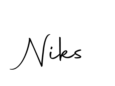 Use a signature maker to create a handwritten signature online. With this signature software, you can design (Autography-DOLnW) your own signature for name Niks. Niks signature style 10 images and pictures png