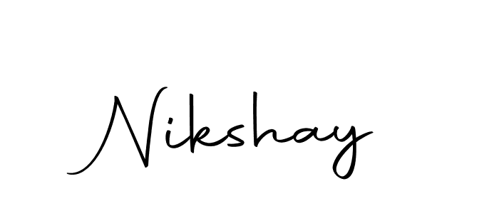 Design your own signature with our free online signature maker. With this signature software, you can create a handwritten (Autography-DOLnW) signature for name Nikshay. Nikshay signature style 10 images and pictures png