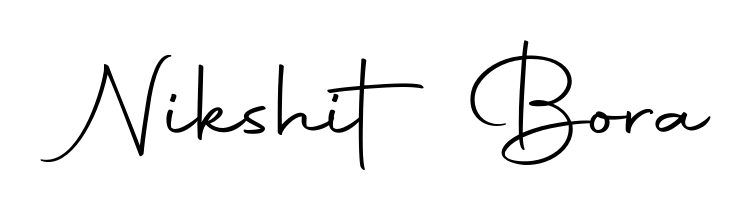 A timeless handwritten aesthetic for Nikshit Bora. The Autography-DOLnW font gives your signature a handcrafted feel with natural curves. Nikshit Bora signature style 10 images and pictures png