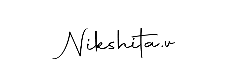 Also we have Nikshita.v name is the best signature style. Create professional handwritten signature collection using Autography-DOLnW autograph style. Nikshita.v signature style 10 images and pictures png