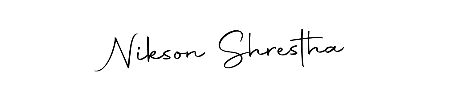 How to make Nikson Shrestha name signature. Use Autography-DOLnW style for creating short signs online. This is the latest handwritten sign. Nikson Shrestha signature style 10 images and pictures png