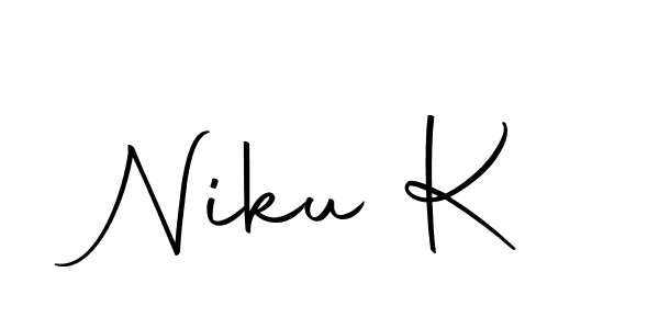 Use a signature maker to create a handwritten signature online. With this signature software, you can design (Autography-DOLnW) your own signature for name Niku K. Niku K signature style 10 images and pictures png
